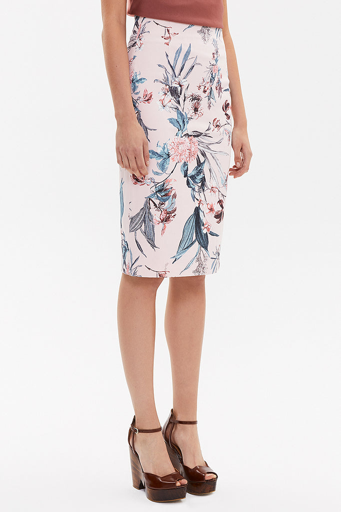 Patterned Zipped Printed Slim-fit  skirt  81015