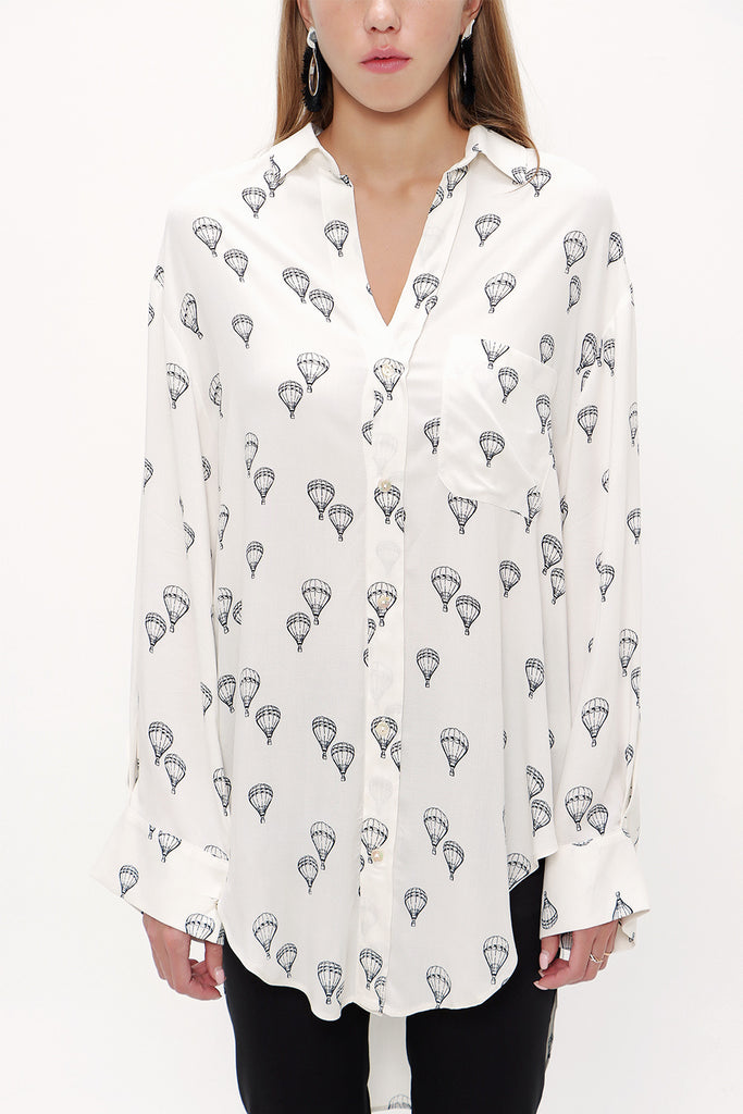 White Wide cut shirt 10681