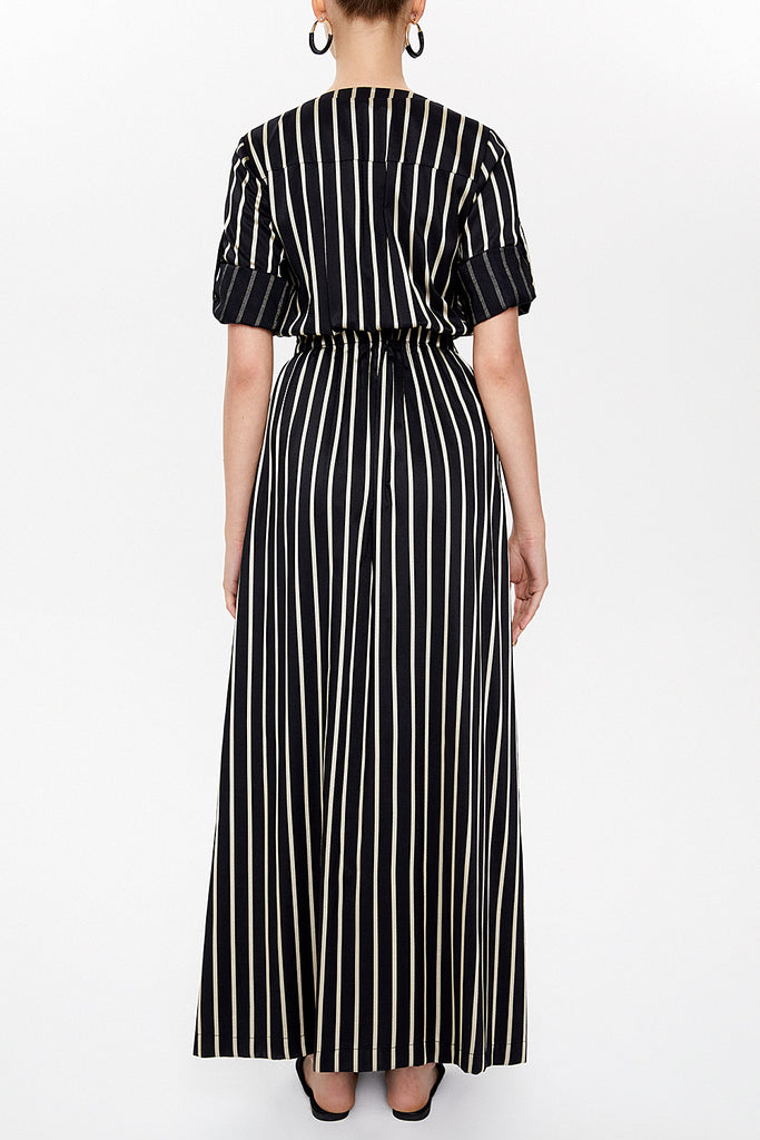 Black Striped maxi dress  93138