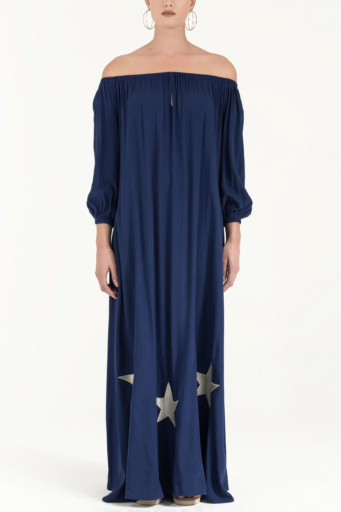 Yıldız Nakışlı Uzun Elbise 92242