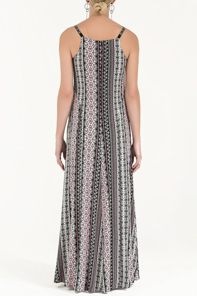 Kristal Taşlı Kolsuz Elbise Pembe 92337