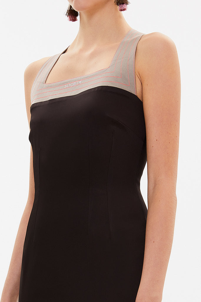 Brown Slim fit  mini  dress 90648