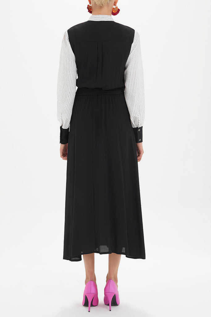 Kadın Balon Kol Lastikli Elbise Siyah 92446 M18191092446101