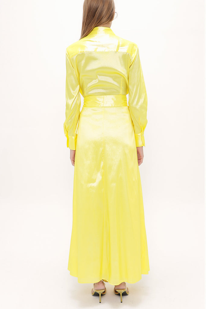 Yellow Tie-front maxi dress 92882