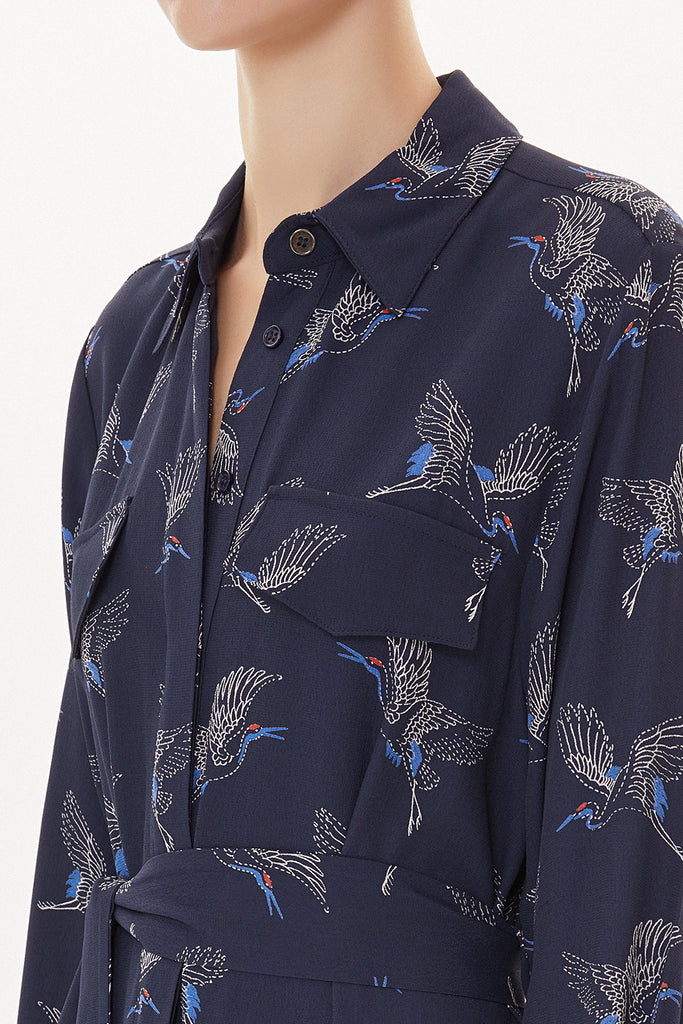 Navy Blue Printed maxi dress 92567