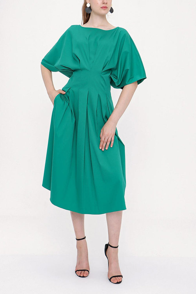 Green Seam waist dress 93951