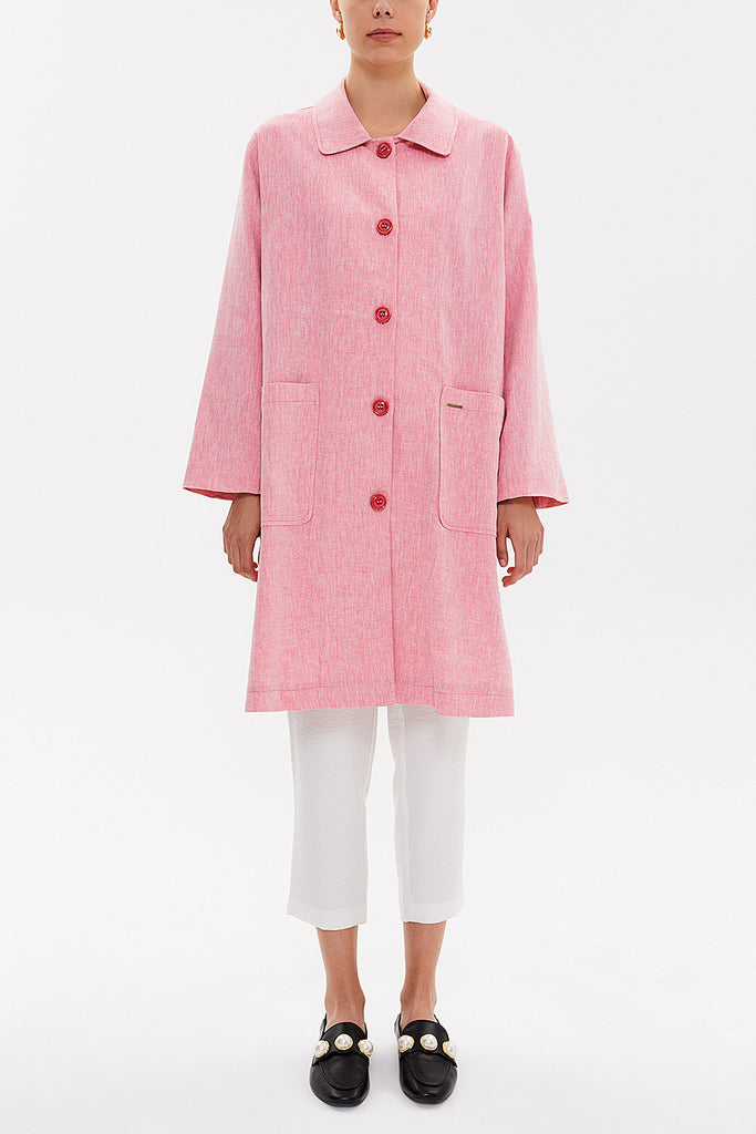 Pink Wide cut slit coat 30422