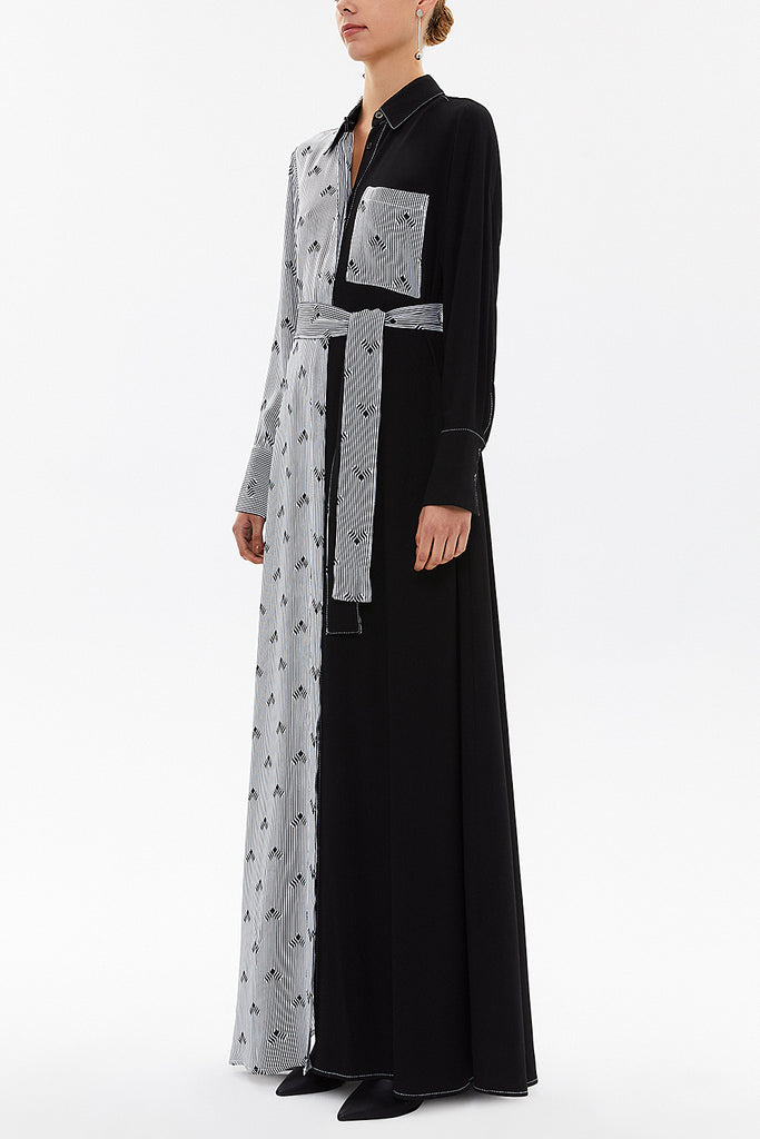 Black Wide cut maxi dress 92569