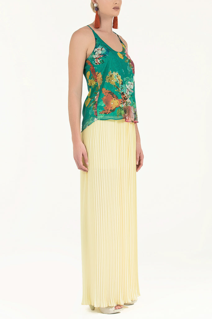 Askılı Şifon Bluz Yeşil 19627