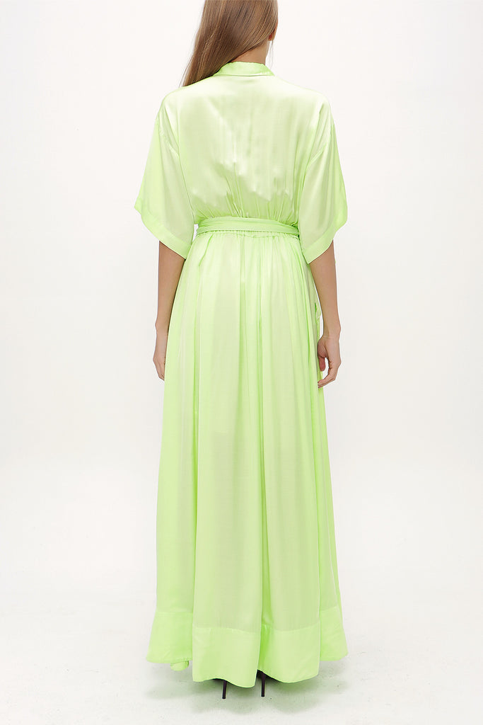Green Laced maxi  dress 92352