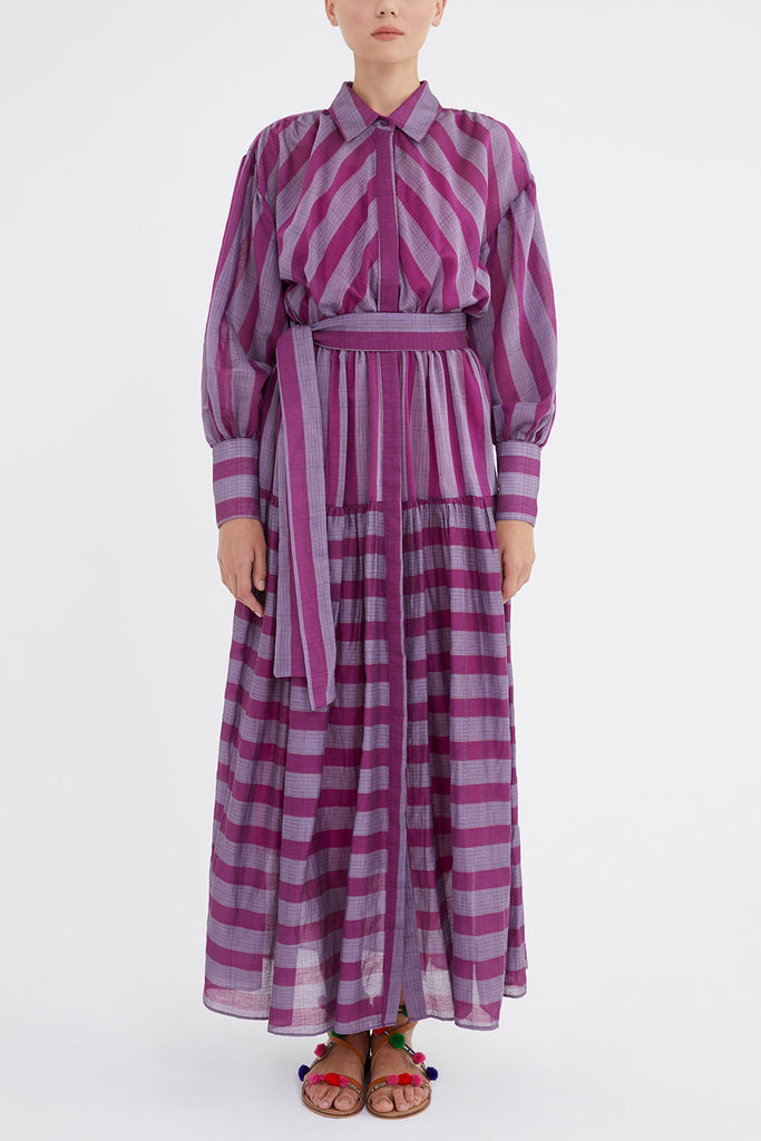 Büzgülü Uzun Elbise 92863