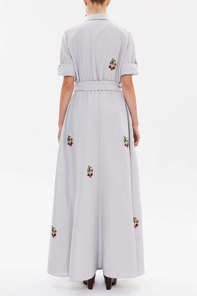 Beige Embroidered maxi  dress 92866