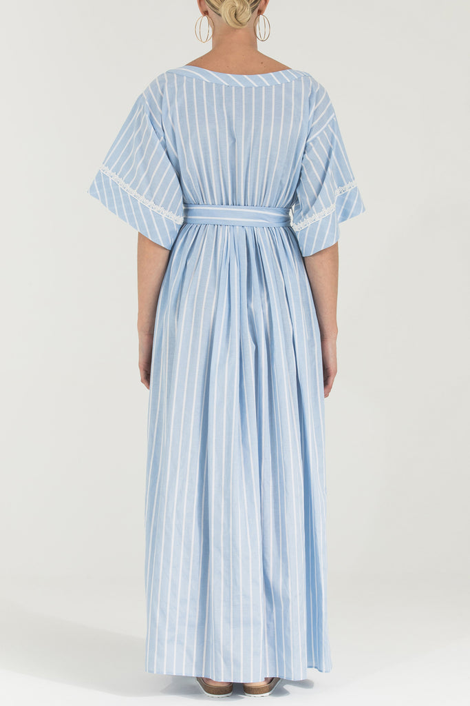 Dantelli Bol Kesim Koton Elbise Mavi 92319