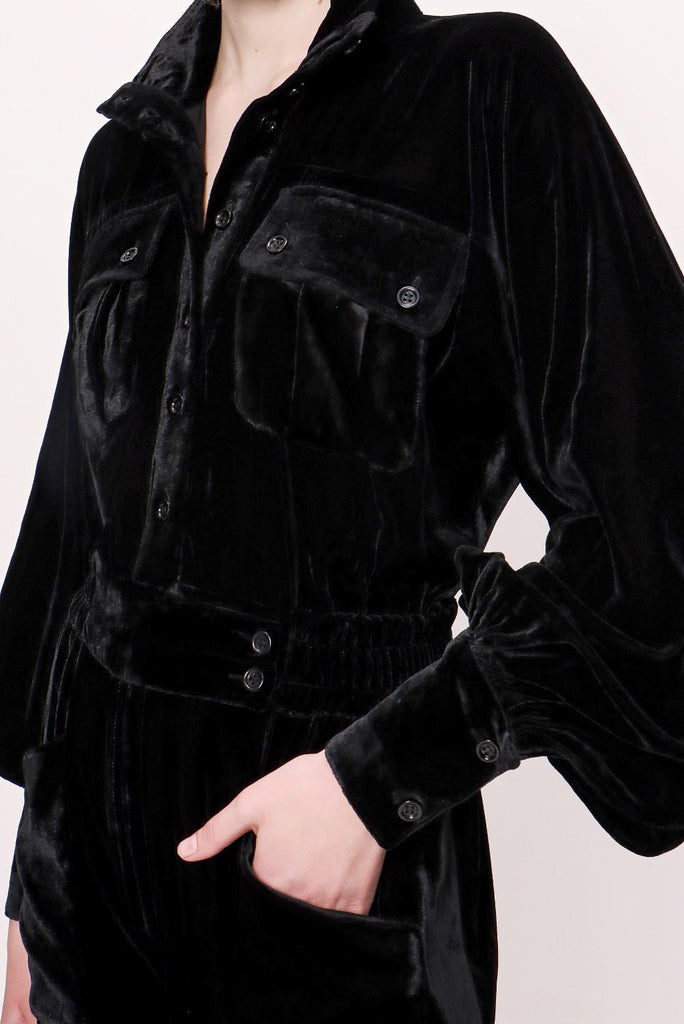 Black Buttoned And Contrast Tie Jumpsuit 10091