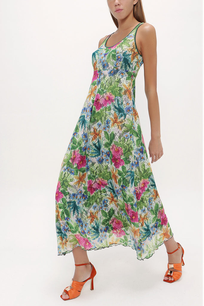 Pink Wide cut midi dress 92107