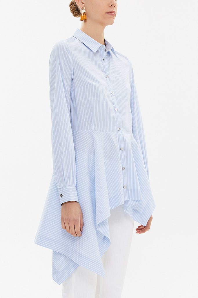 Blue Wide cut flowing shirt  10727