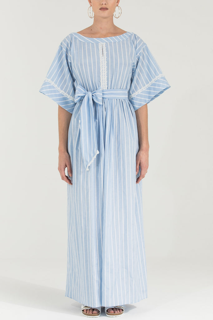 Dantelli Bol Kesim Koton Elbise Mavi 92319