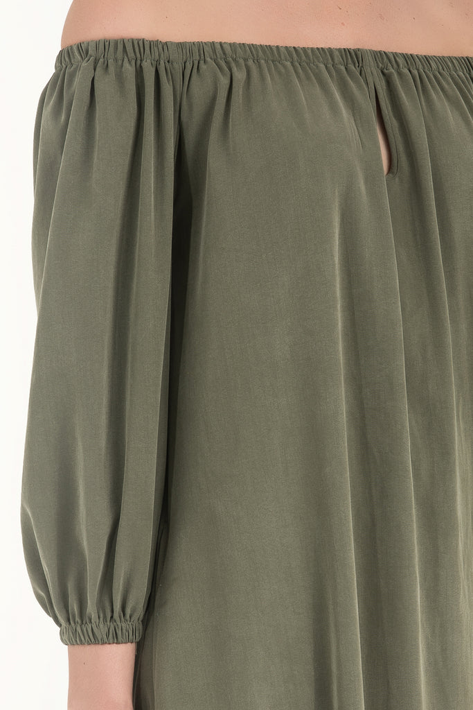 Yıldız Nakışlı Elbise Haki 92242