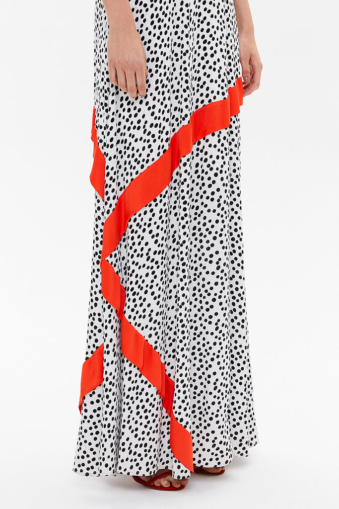 Spotted Printed spaghetti straps maxi dress 92851