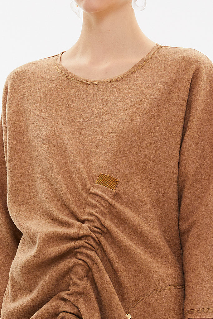 Camel Hair Gathered wool blouse 19495