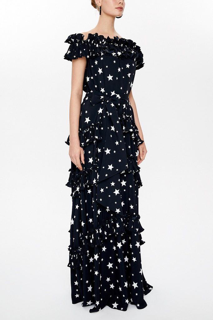 Black Off shoulder maxi dress 93127