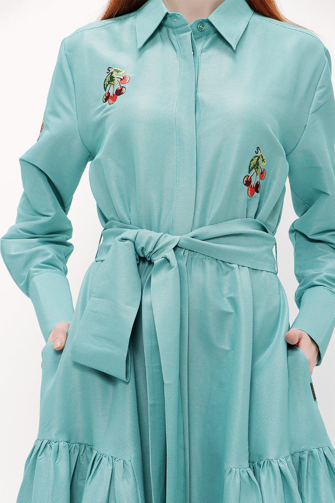 Mint Embroidered maxi  dress 92866