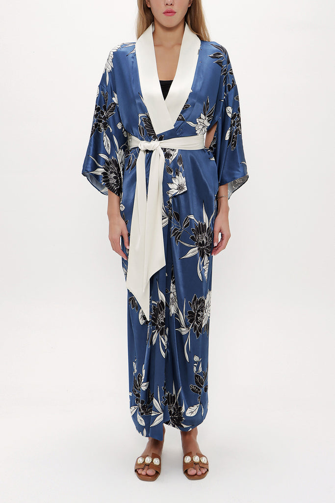 Oil Long kimono belted dress 92737