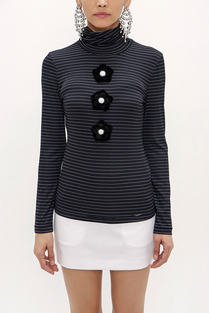 Black Accessory detail  woven  blouse  19665-B