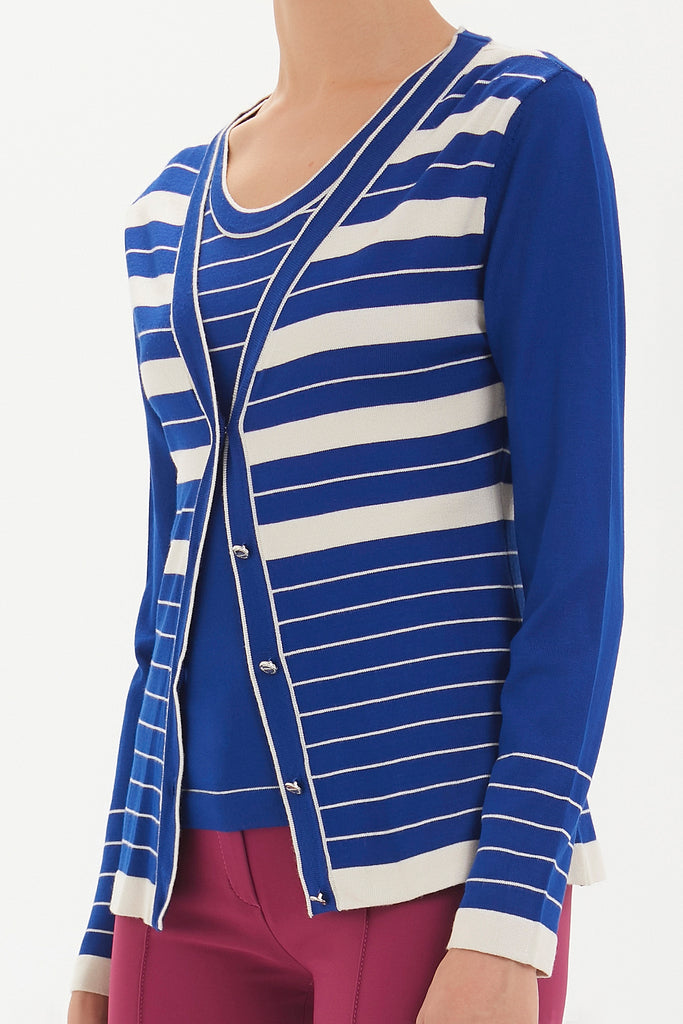 Sax Striped and buttoned knitwear suit 28515