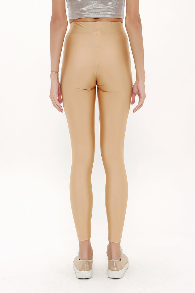 Beige Woven  leggings 41322