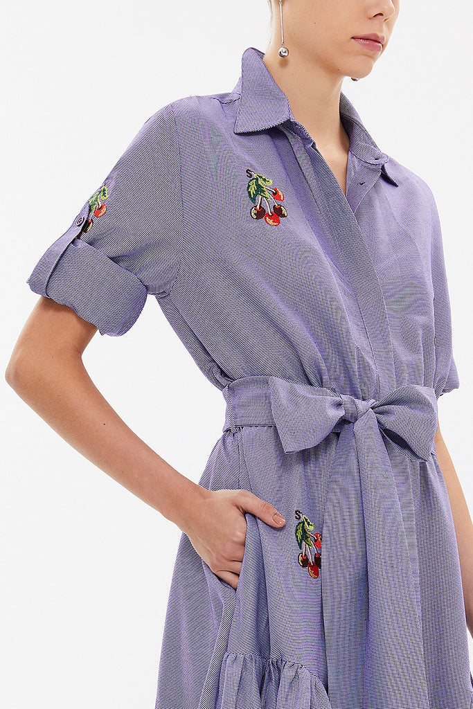 Purple Embroidered maxi  dress 92866