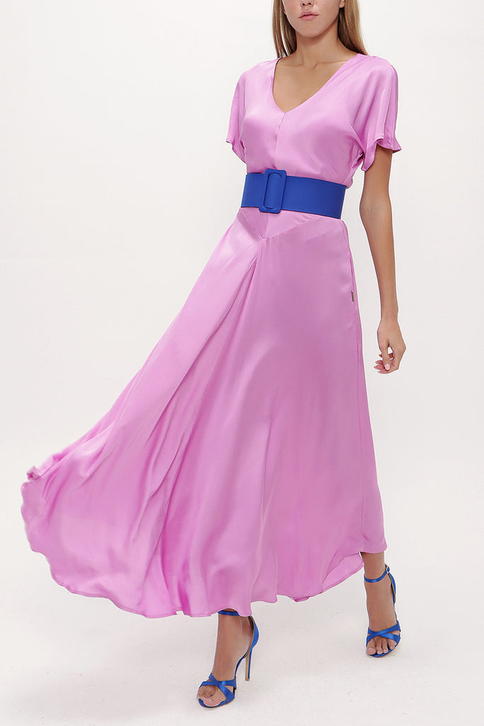 Lilac Short sleeve maxi dress 92831