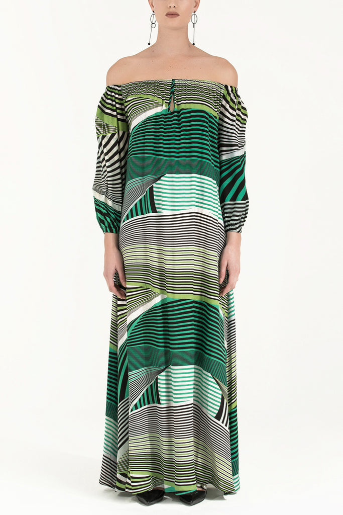 Yıldız Nakışlı Elbise Yeşil 92242