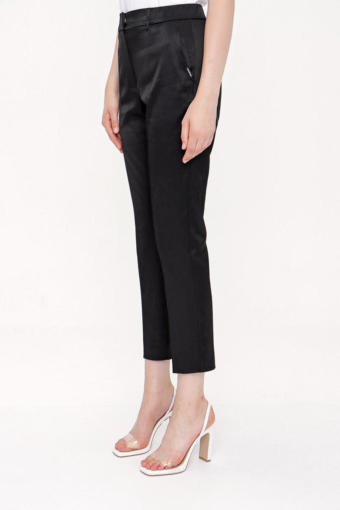 Black Elastic waist tube leg pants 41373