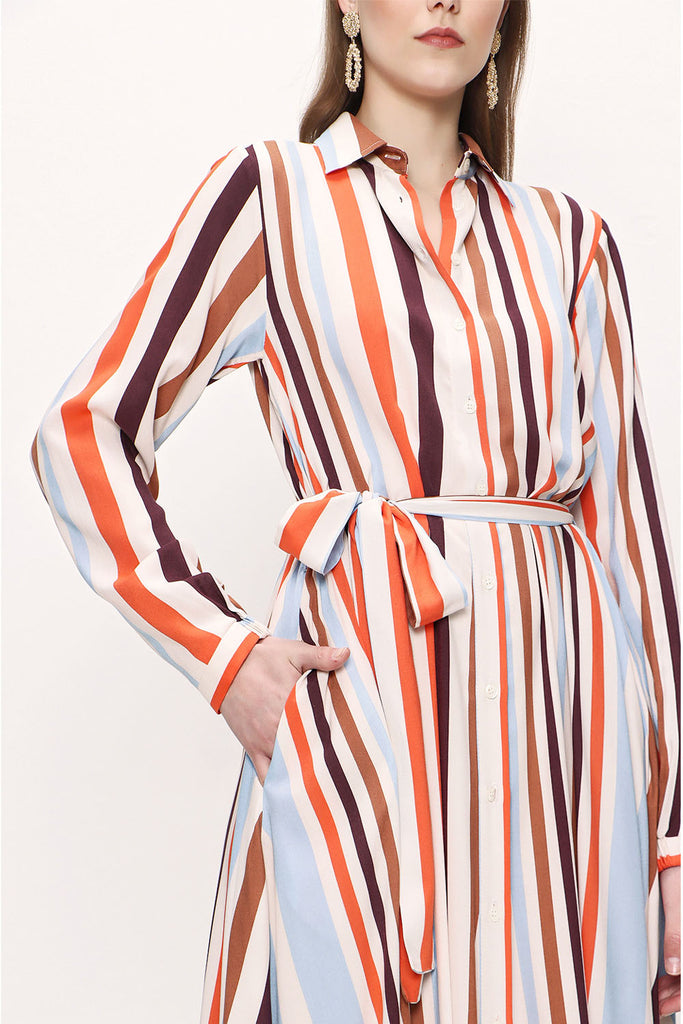 Striped Striped shirt dress 93716