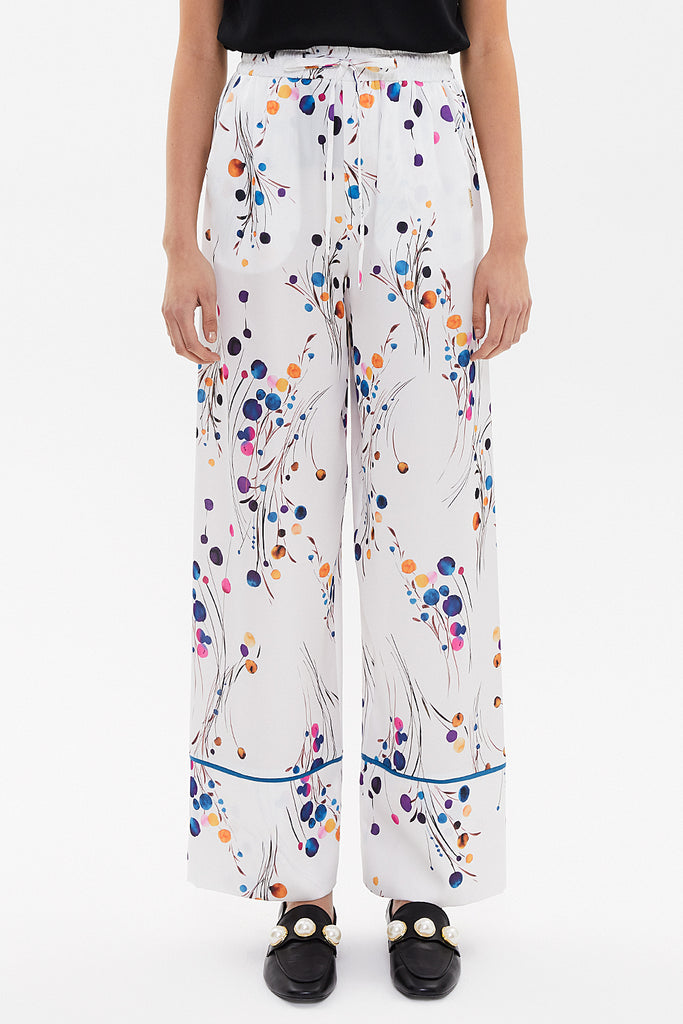 Pink Elastic waist wide cut pants 41344