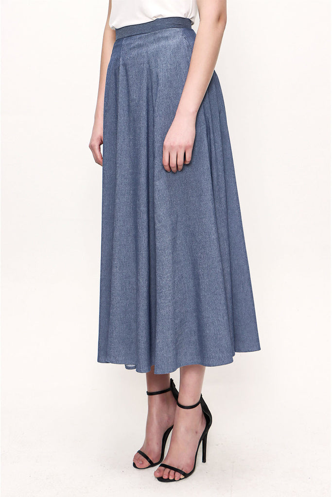 Navy Blue Pleated skirt 81180