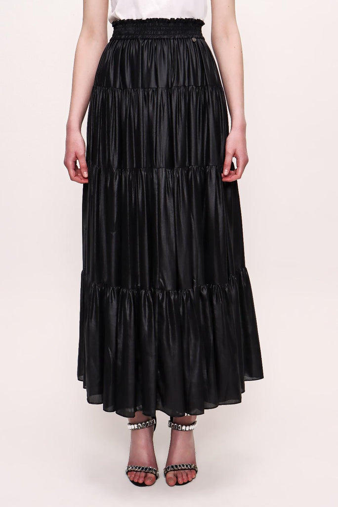 Spotted Pleated long skirt 81073