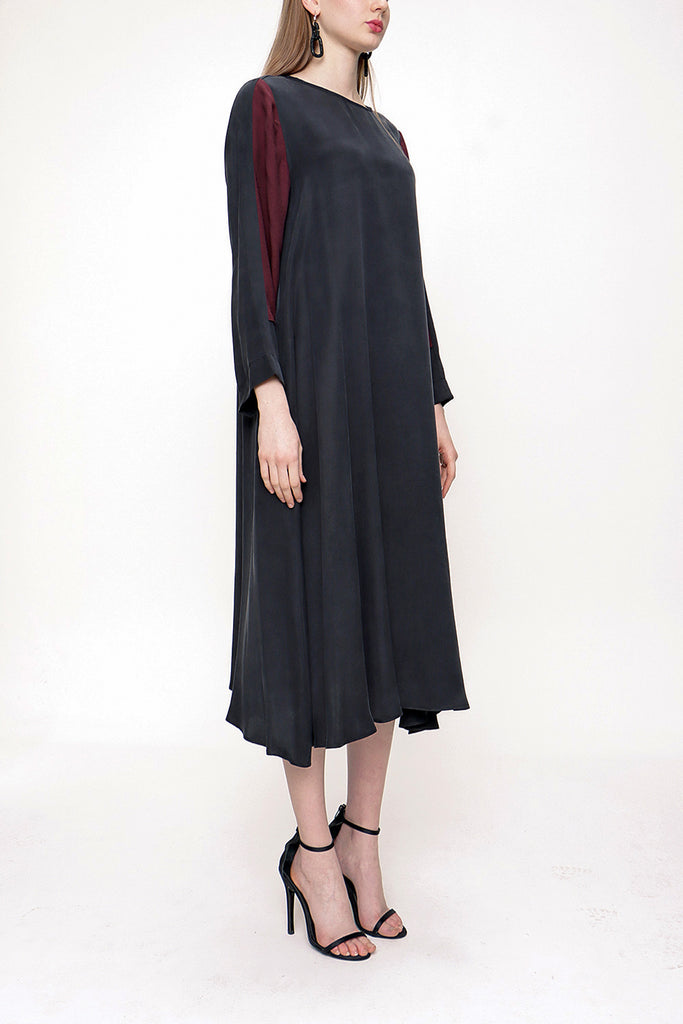 Black Purple Midi dress 93721