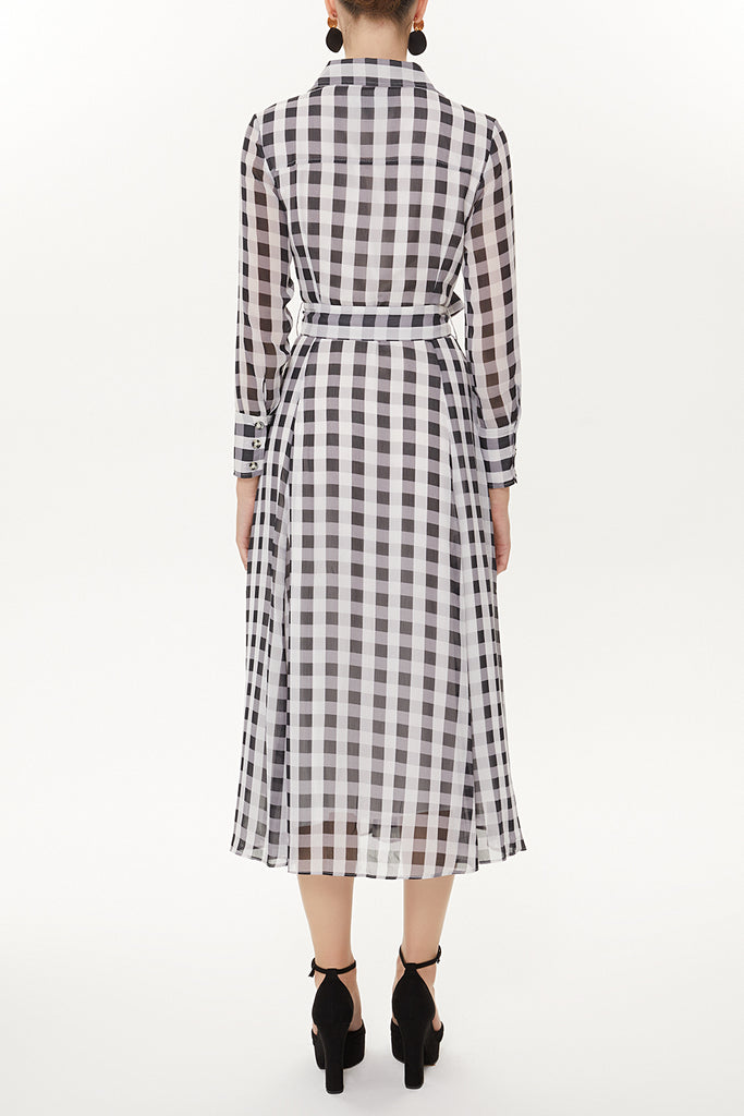 Black Button and Belted  Maxi dress   92758