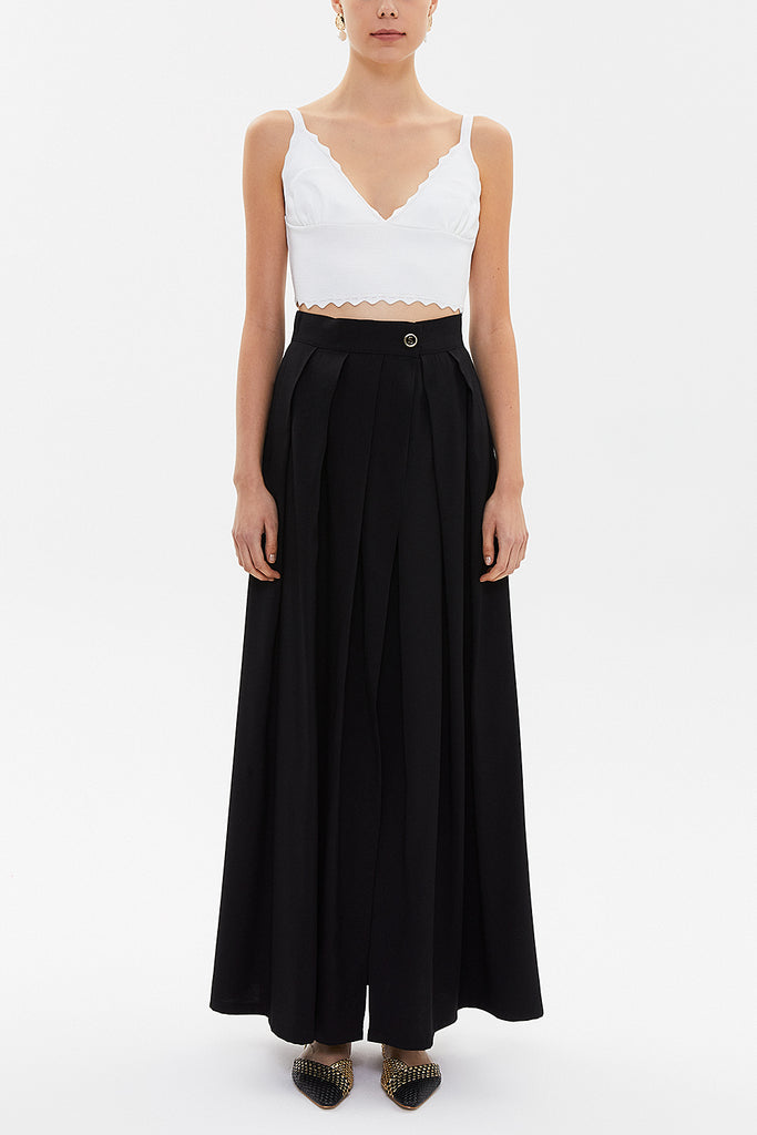 Black Wrap-over maxi skirt  81068