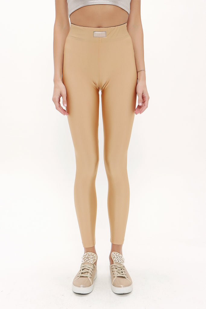 Beige Woven  leggings 41322