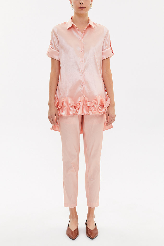 Salmon Pleated shirt 10735