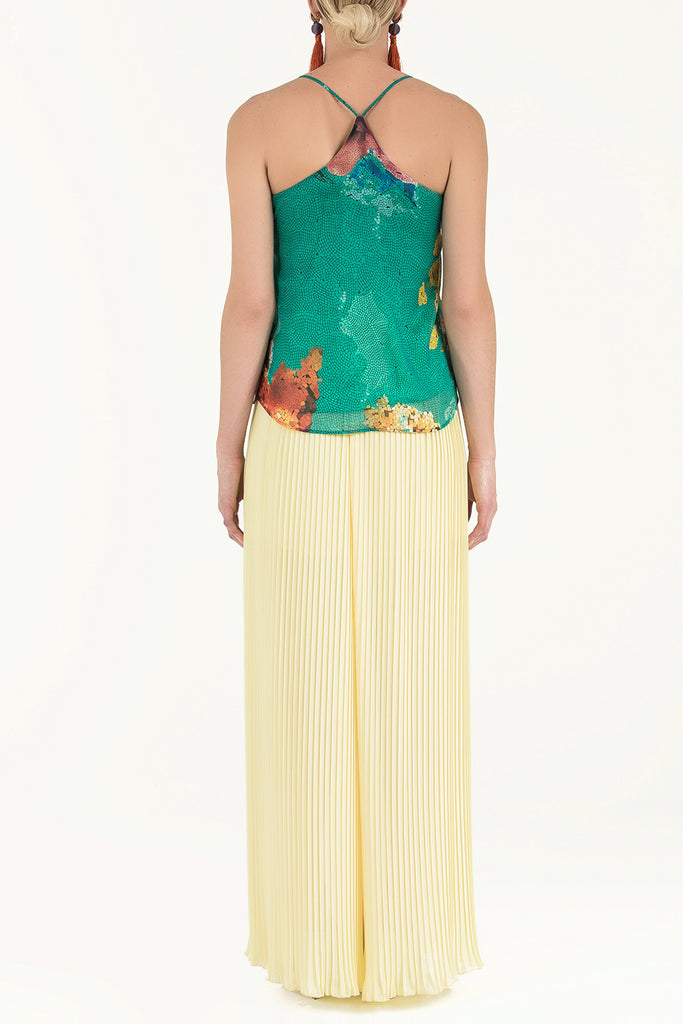 Askılı Şifon Bluz Yeşil 19627