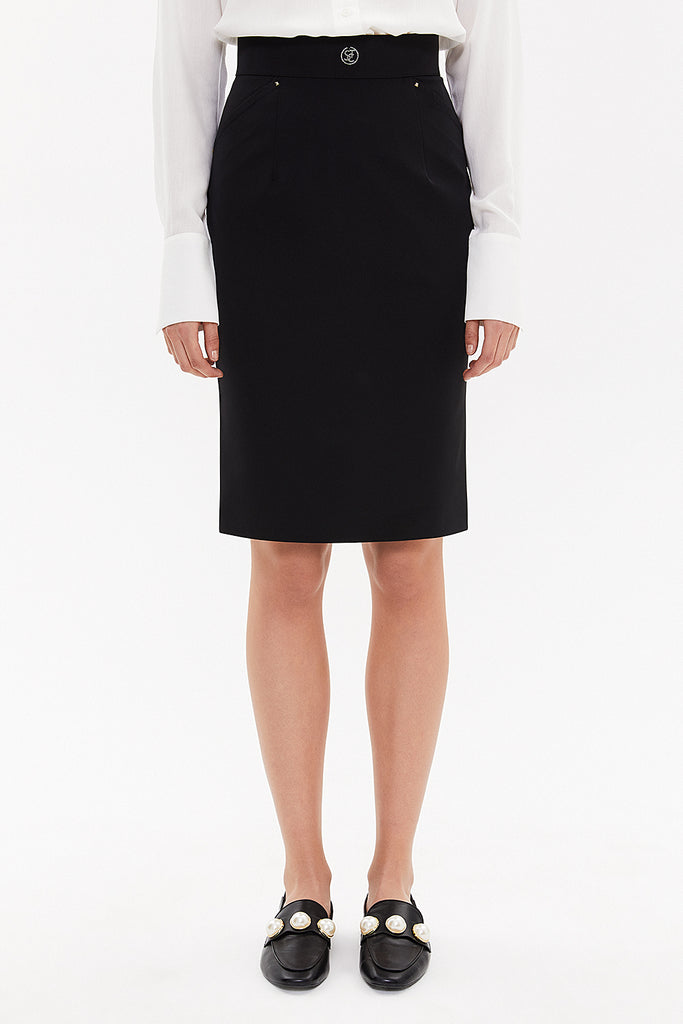Black Slim fit Slim-fit skirt 80462