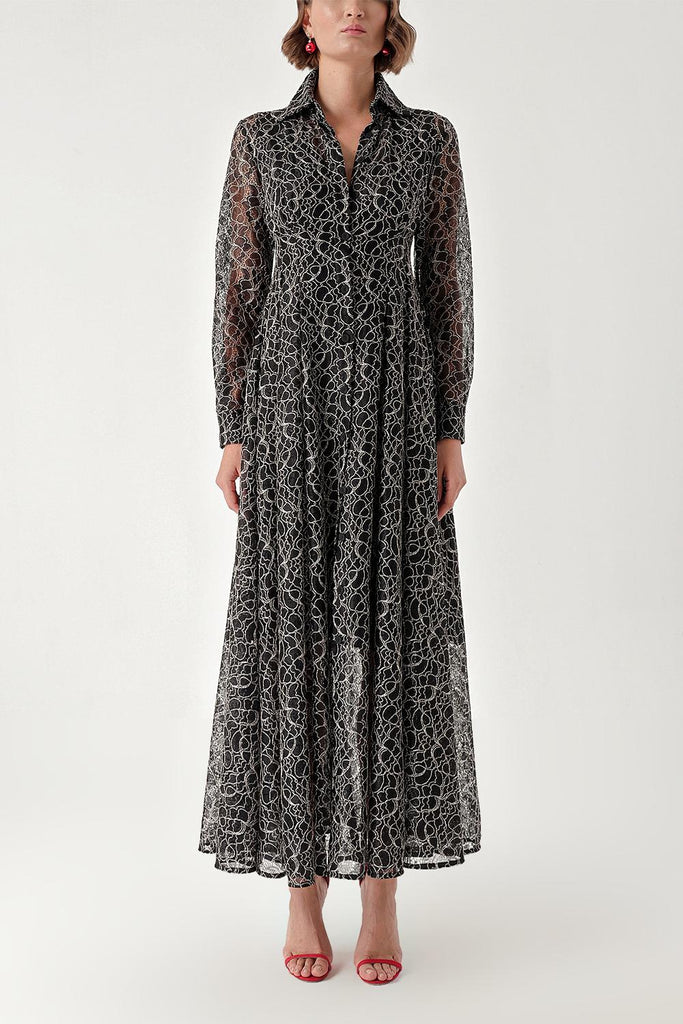 Siyah Dantel elbise 94344