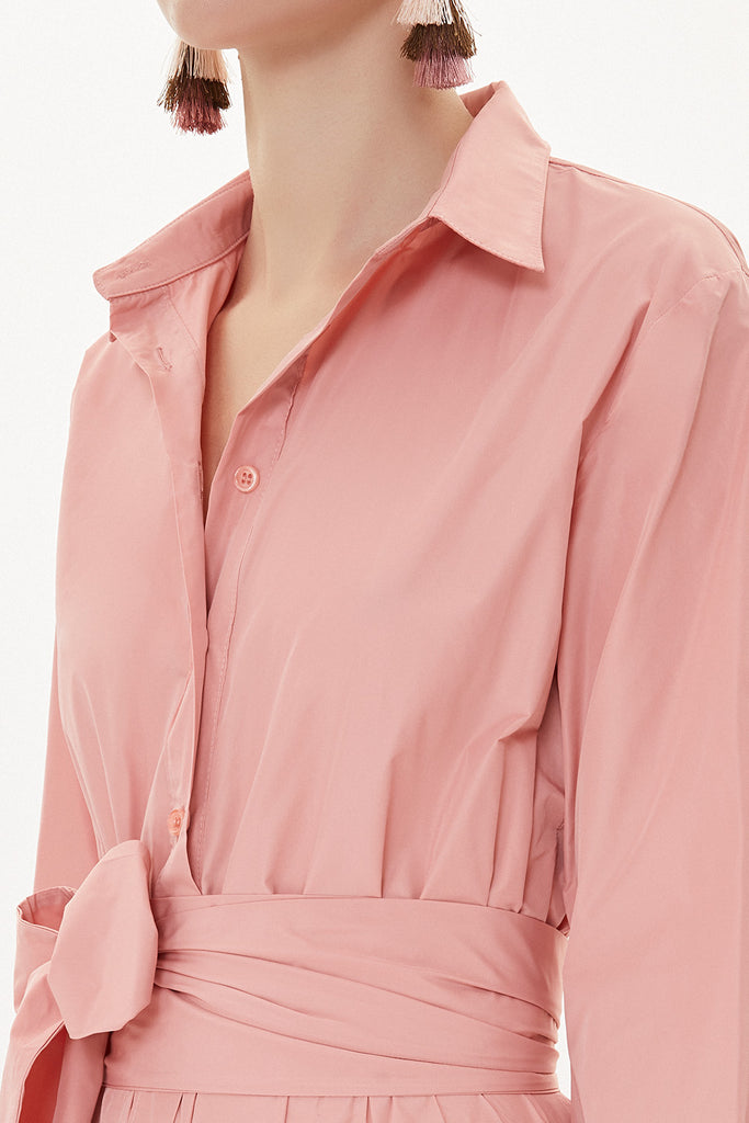 Salmon Pleated maxi dress  93723