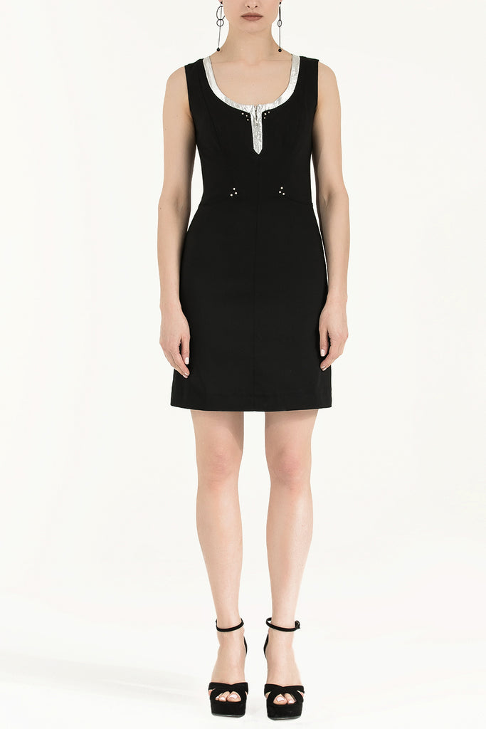 Dar Kesim Pamuk Elbise Siyah 90844