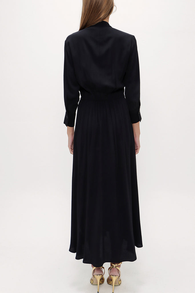 Black Elastic waist midi dress 92957