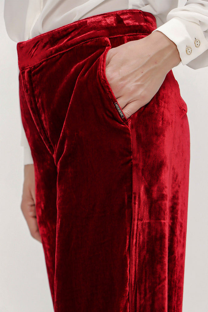 Burgundy Velvet Pants 41274